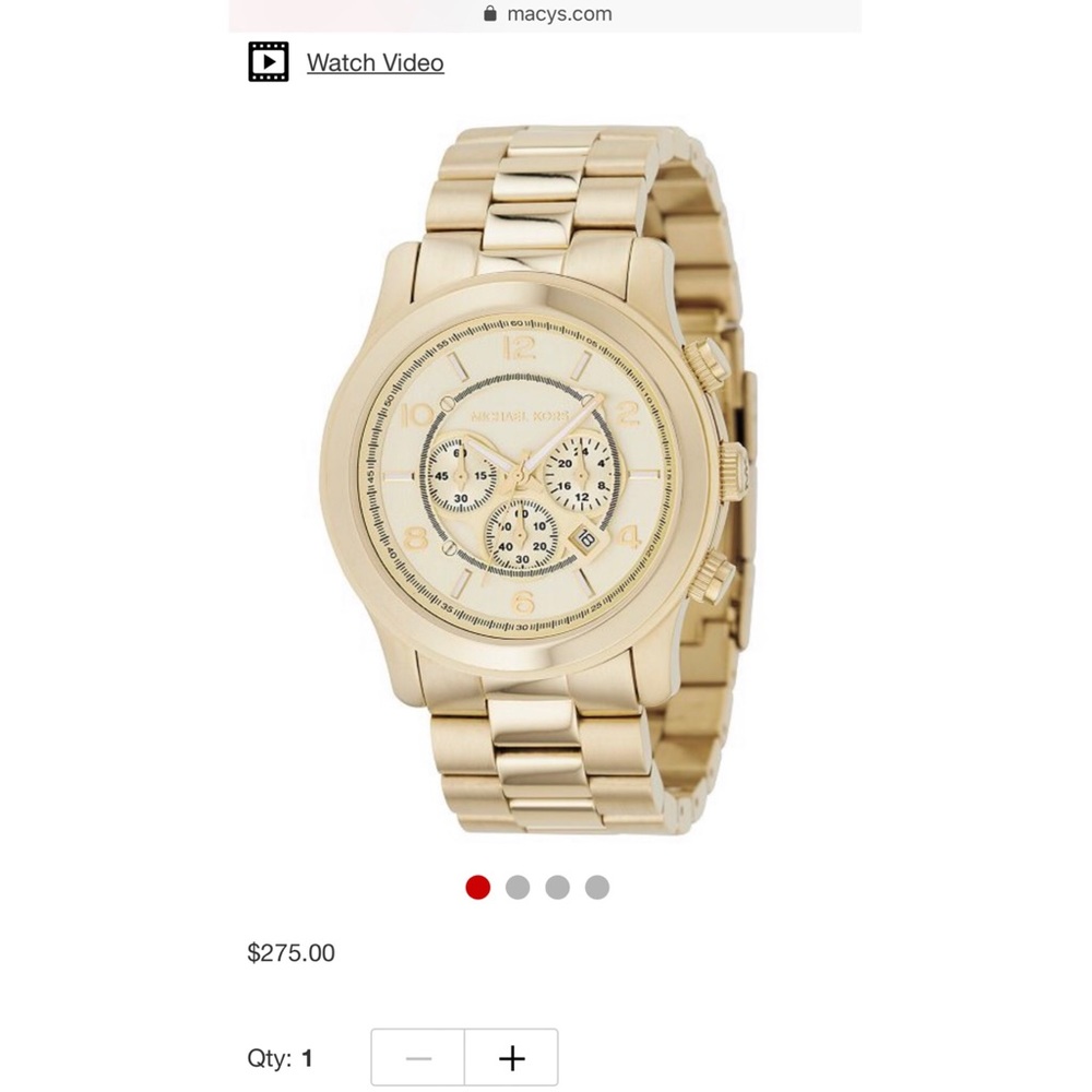 SOLD🌟 LIKE NEW 🌟 MK Chronograph Runway Gold-Tone - Picture 2 of 6